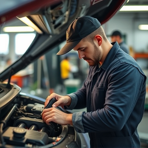 auto technician working