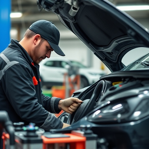 auto technician working