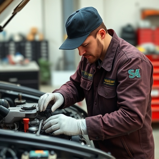 auto technician working
