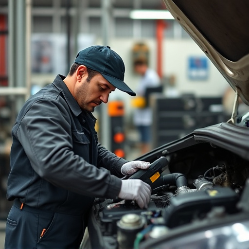 auto technician working