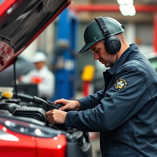 auto technician working
