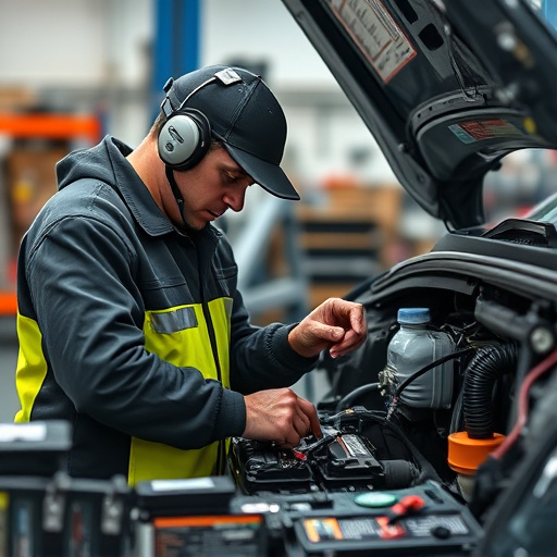 auto technician working