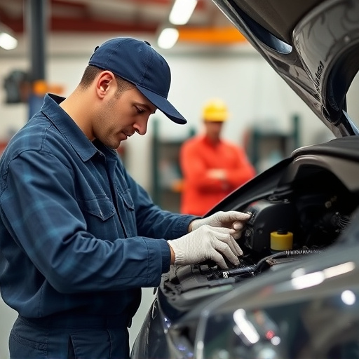 auto technician working