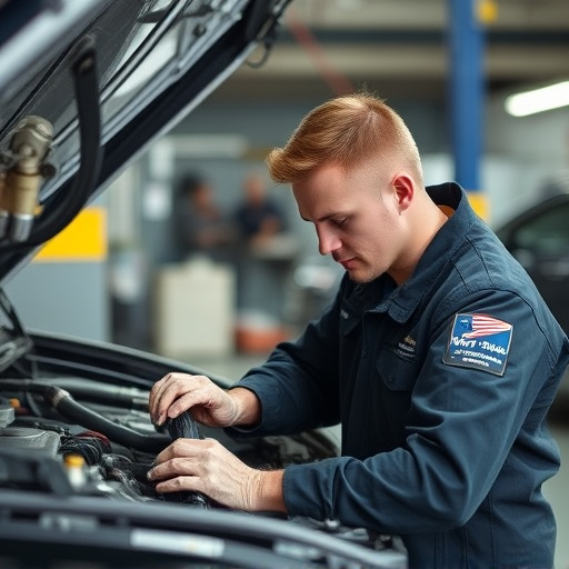 auto technician working