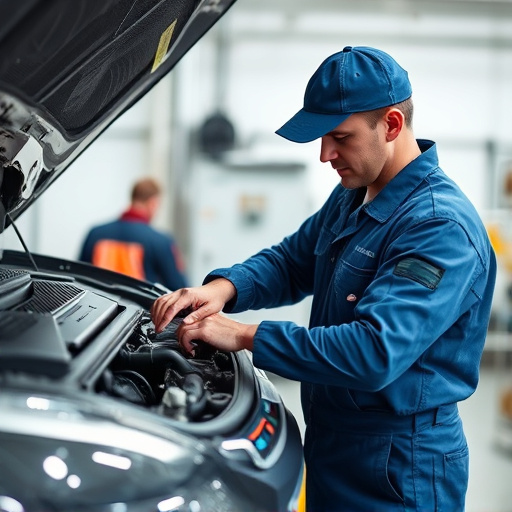 auto technician working