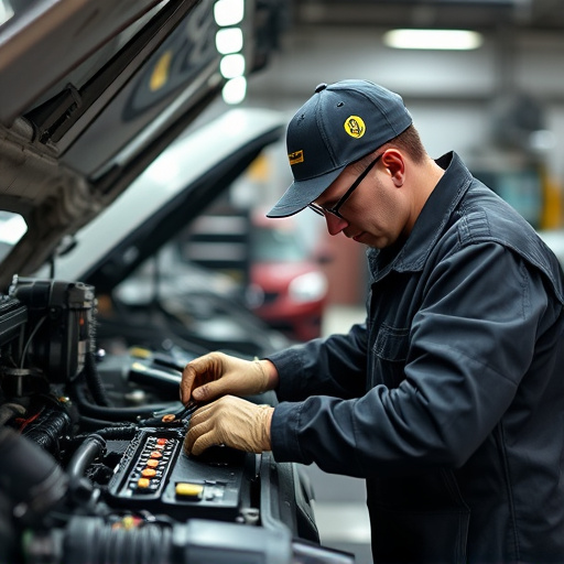 auto technician working