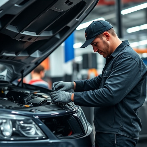 auto technician working