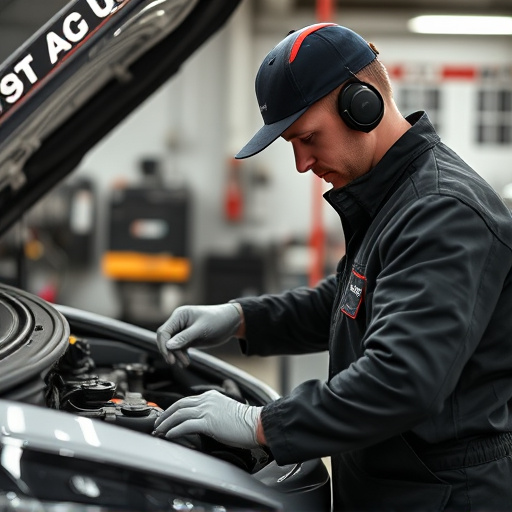 auto technician working