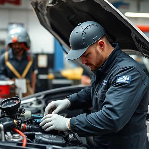 auto technician working