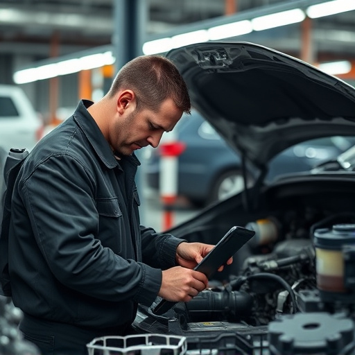auto technician working