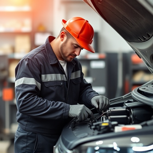 auto technician working