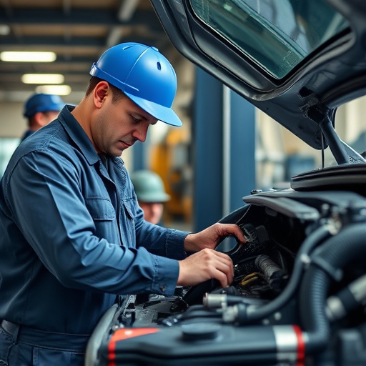 auto technician working