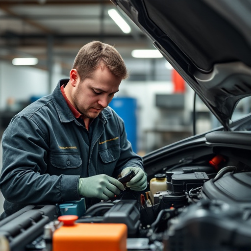 auto technician working