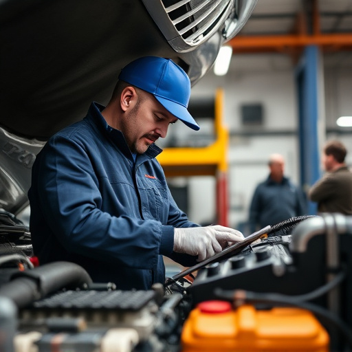 auto technician working