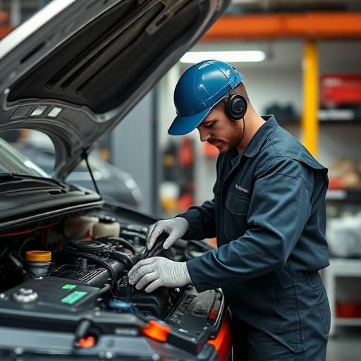 auto technician working