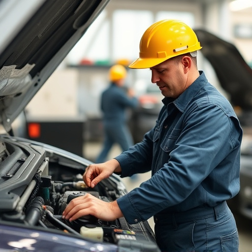 auto technician working