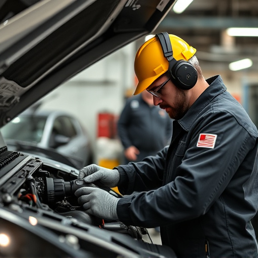 auto technician working
