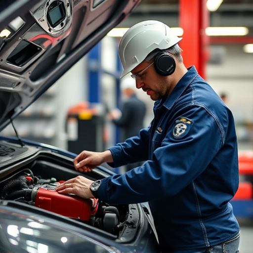 auto technician working
