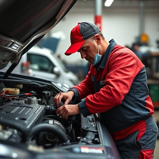 auto technician working