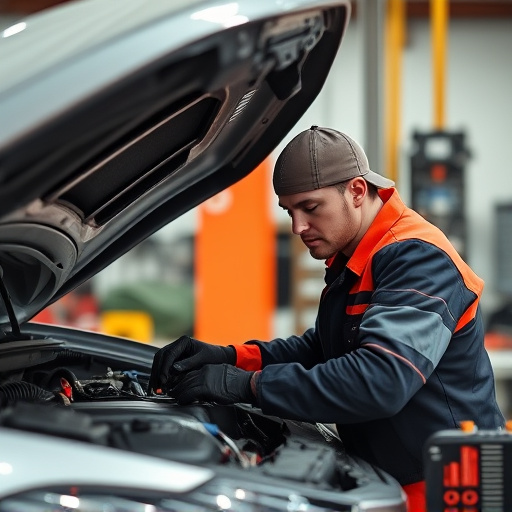 auto technician working
