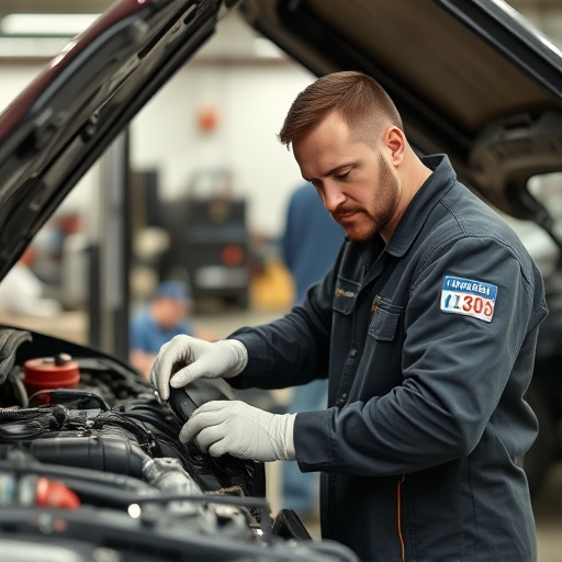 auto technician working