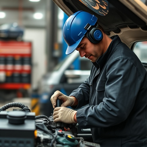auto technician working
