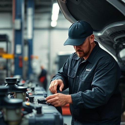 auto technician working