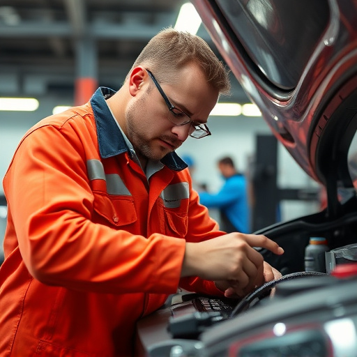 auto technician working