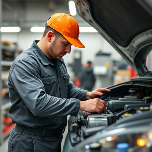 auto technician working