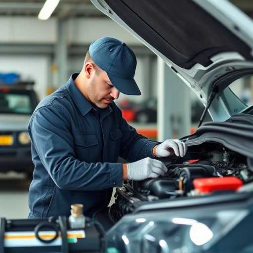 auto technician working