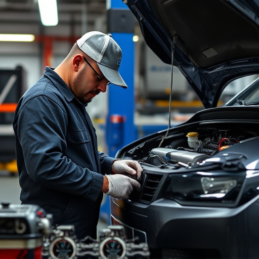 auto technician working