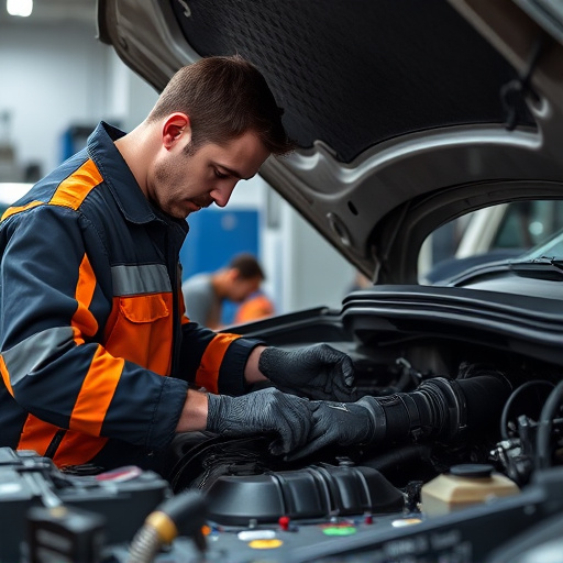 auto technician working