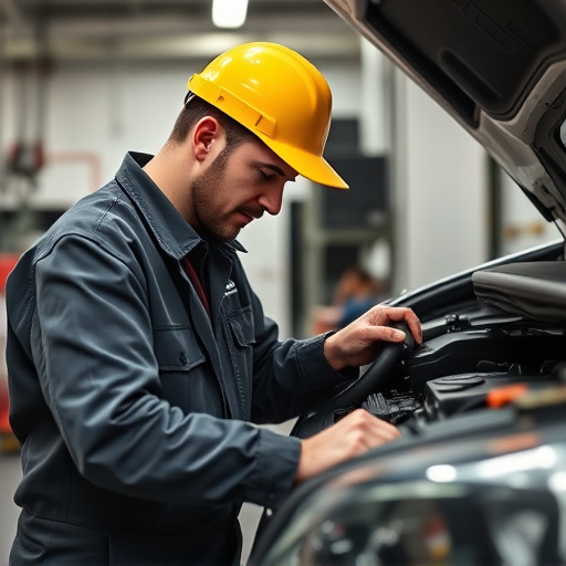auto technician working