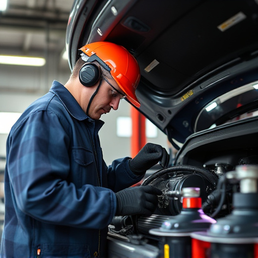auto technician working