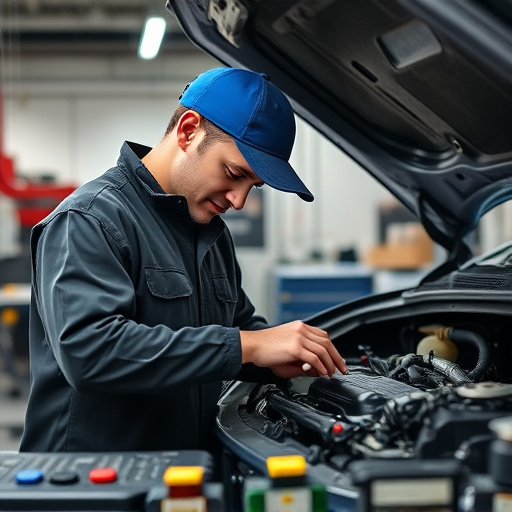 auto technician working