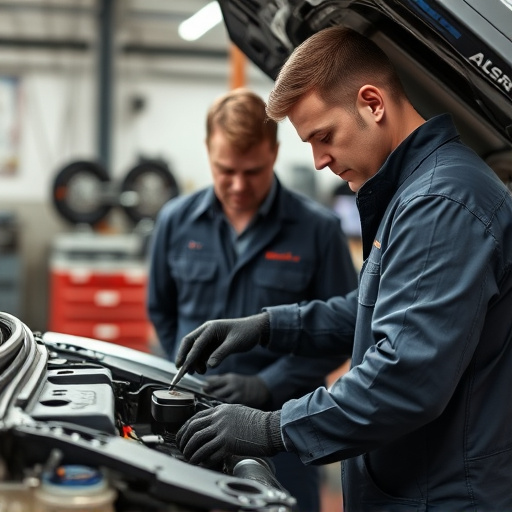 auto technician working