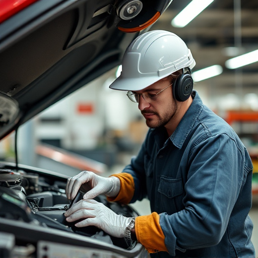 auto technician working