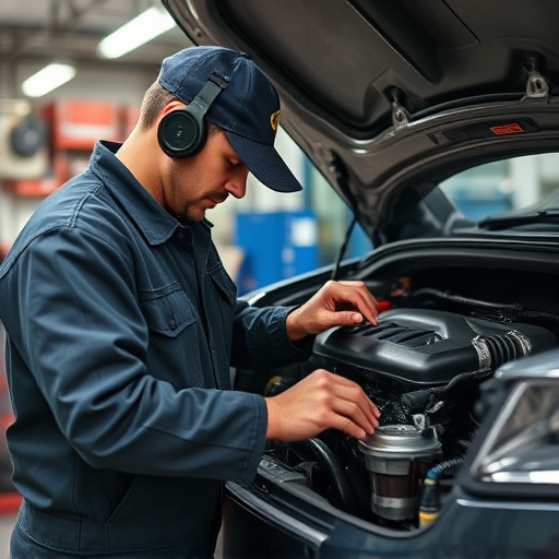 auto technician working