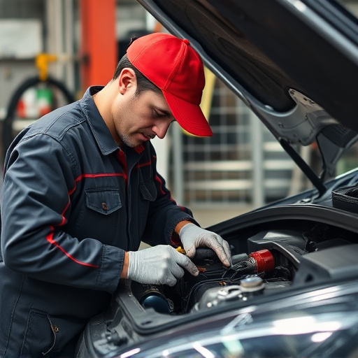 auto technician working