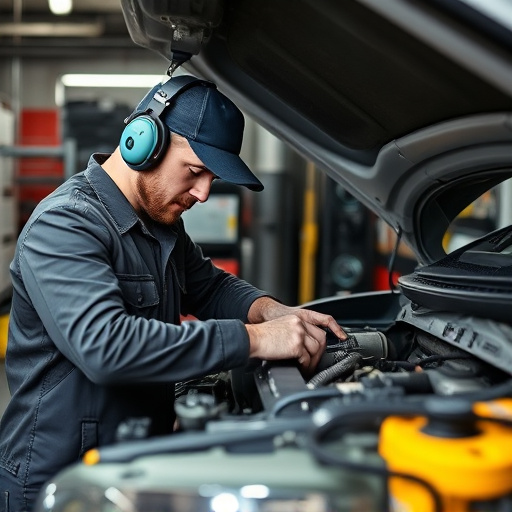 auto technician working
