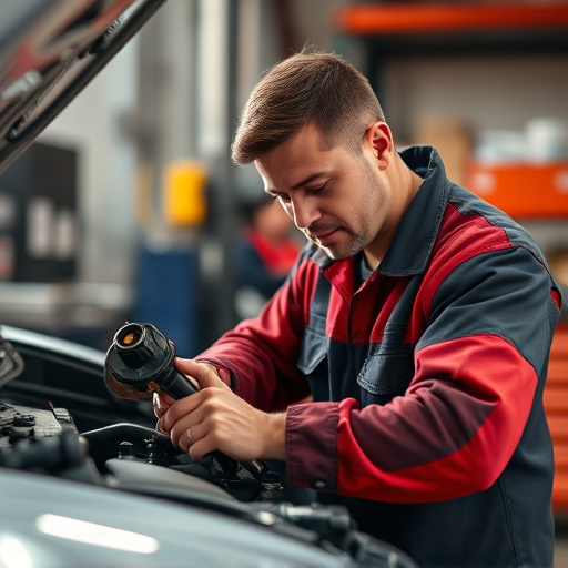 auto technician working