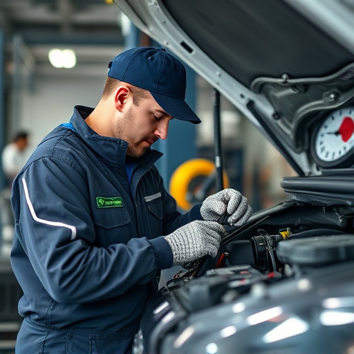 auto technician working