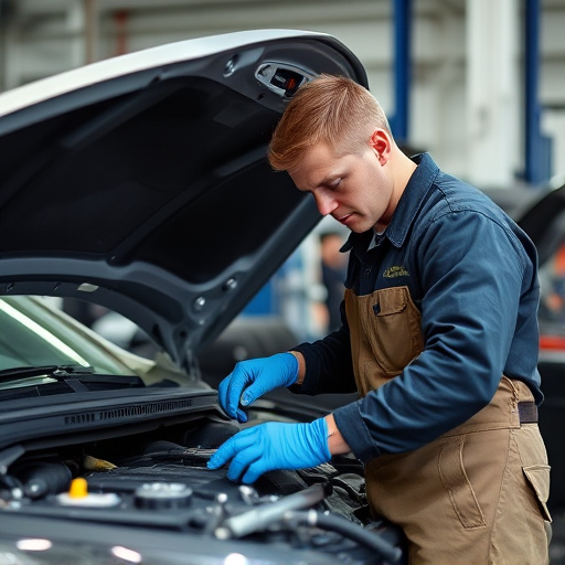 auto technician working