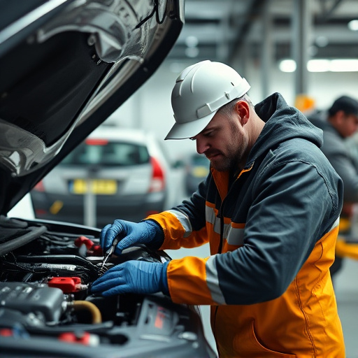 auto technician working