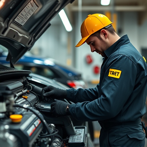 auto technician working