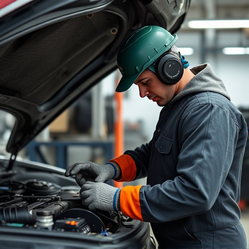 auto technician working