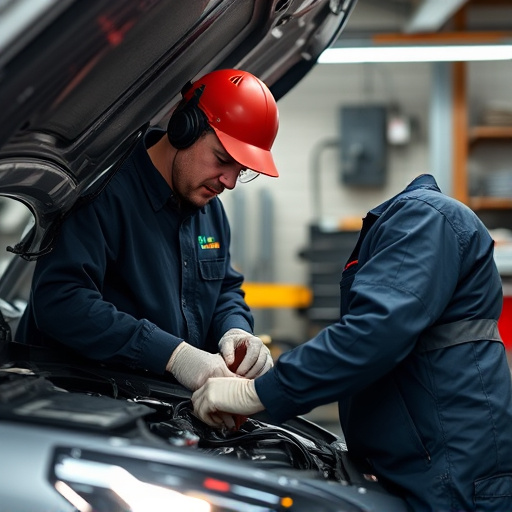 auto technician working