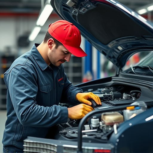 auto technician working