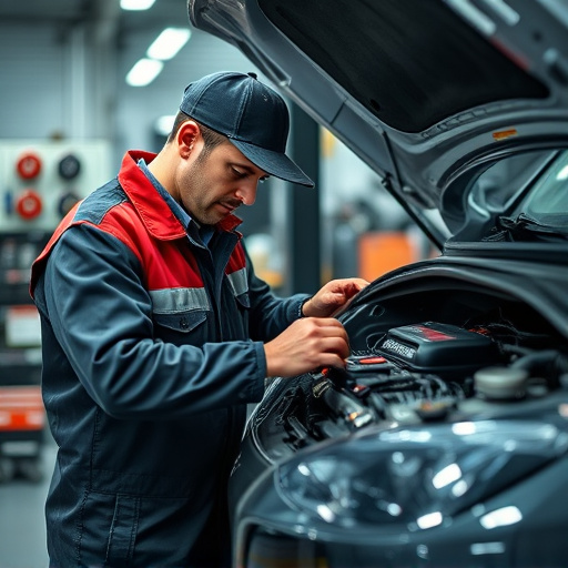auto technician working