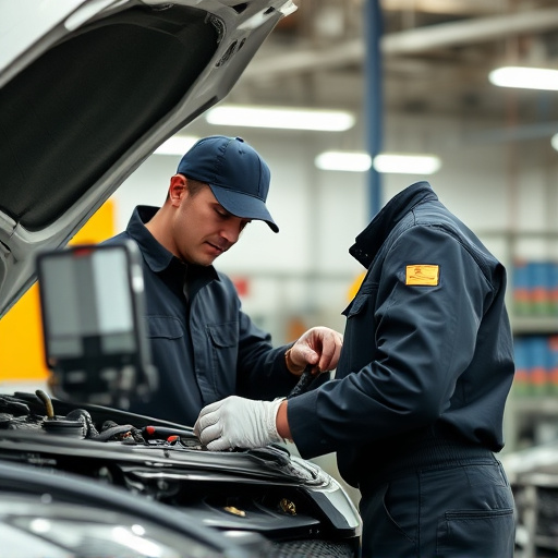 auto technician working
